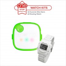 The Chummie Elite Bedwetting Alarm and Vibralite Mini reminder vibrating watch make the perfect watch kit for all. Available only at One Stop Bedwetting.