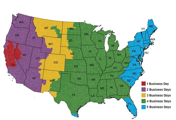 Bedwetting Alarm Shipping Map