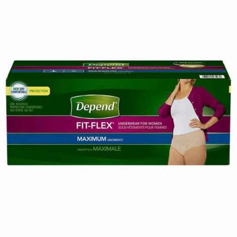 Depend FIT-FLEX Womens Absorbent Underwear, Large, Tan Pack