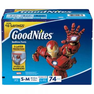GoodNites Bedtime Underwear, Size 4-8/S-M (38-65 lb), Marvel
