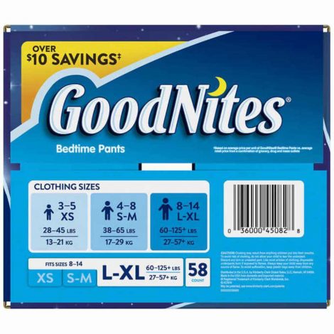 GoodNites Bedtime Underwear for Boys (Large 58 Count)